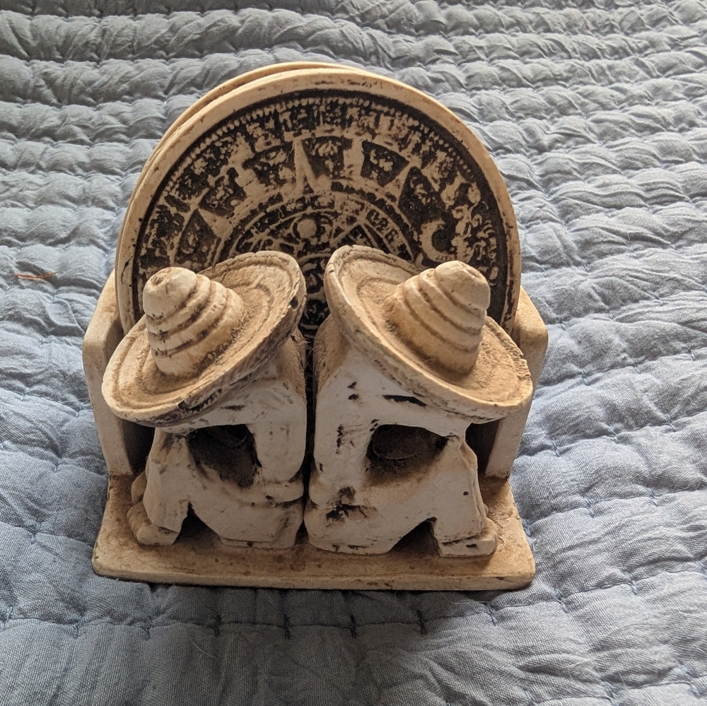 Vintage Aztec Rustic Stone Coasters